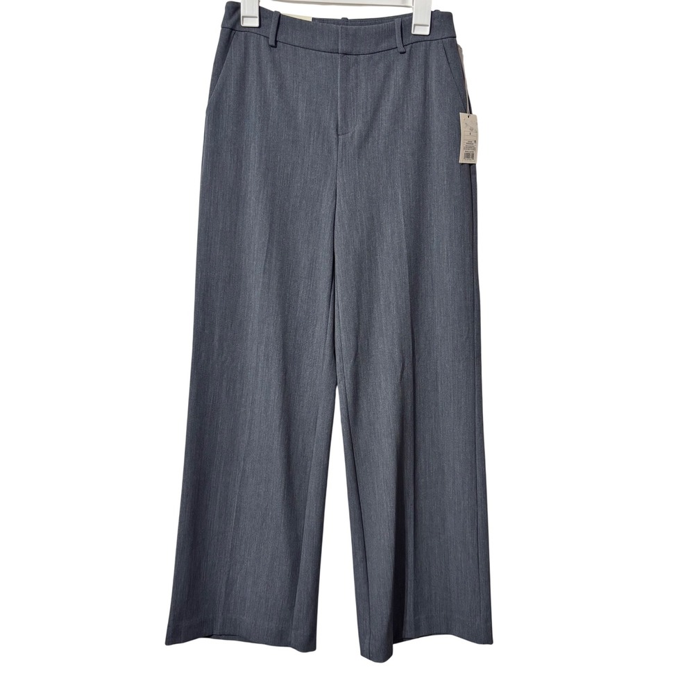 A New Day Womens High Rise Wide Leg Bi-Stretch‎ Trousers Heather Gray Size 8R